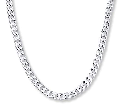 Zebisco Long Necklace Handmade Necklace Chain for Men & Boys Cubic Zirconia Silver, Platinum Plated, Stainless Steel & Brass (22 Inches) (Silver)