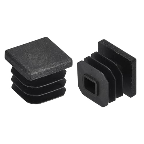 Image of uxcell 8Pcs 16mmx16mm(0.63inch) Plastic Tubing Plug Square Post End Caps for Handrail Stair Newel Guardrail Tube Black