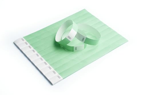 iboo – 500 pulseras de papel Tyvek para control y seguridad para eventos, fiestas, festivales y viajes – Pulseras de entrada (Aqua)