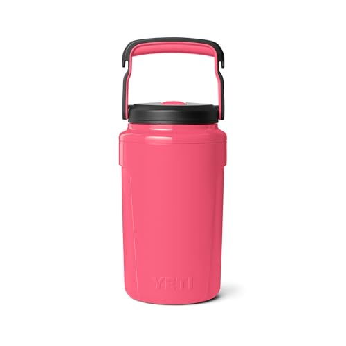 Image of YETI Silo Half Gallon Insulated Straw Cap Water Jug - Leakproof, Lightweight Sports Bottle with Fence Hook Handle - Keeps Drinks Ice-Cold - Ideal for Gym, Sports & Tournaments, Tropical Pink