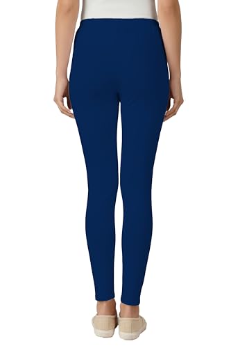 Image of Women's Cotton Lycra Ankle Length Leggings | Regular Rise, Soft 4 Way Stretch Fabric | Casual & Ethnic Wear