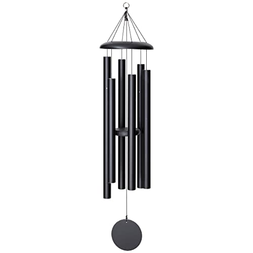 Corinthian Bells by Wind River - 50 inch Black Wind Chime for Patio, Backyard, Garden, and Outdoor Decor (Aluminum Chime) Made in The USA