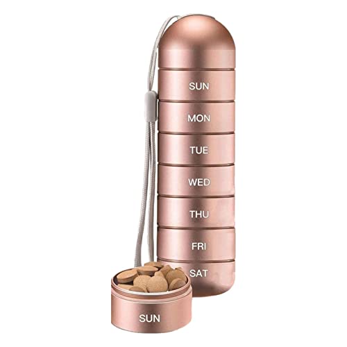 Comprimidos Metal - Metal Moisture Proof Weekly Pill Organizer | Porta-comprimidos diários multiuso