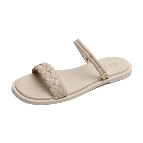 Womens Sandals Braided slippers for women summer outdoor wear with skirt flat beach sandals two-way shoes for women3