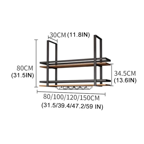 Étagère à vin suspendue industrielle avec range-bouteilles mural