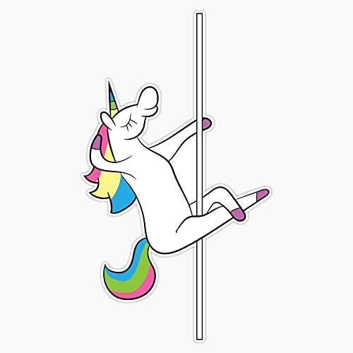 Pole Dance - unicorn dancing on the pole Sticker Bumper