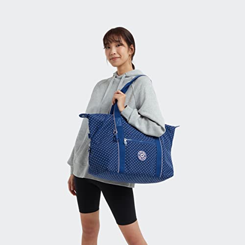 Kipling Women's Art Medium Tote Bag, Lightweight Large Weekender, Travel Handbag, Soft Dot Blue #TOP7