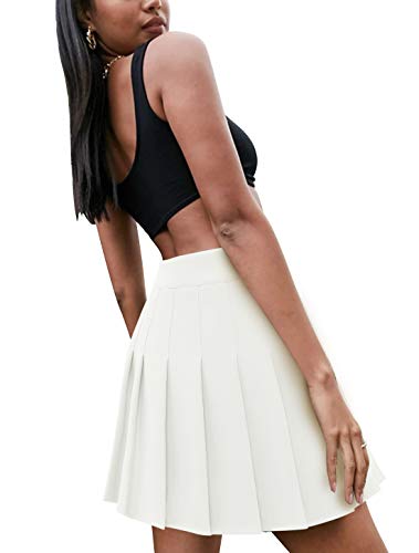 Wedtrend Dames plooirok gestreepte rok kort hoge taille skater tennis minirok A-lijn rekbaar schoolmeisje rok - Image 4