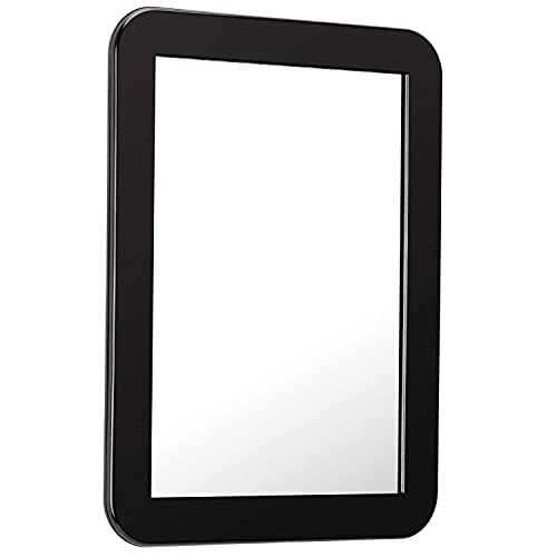 SAVITA 5 1/4 x 6 7/8 Inch Magnetic Locker Mirror,Magnetic Back Sticks to Metal Surface,Ideal for School Locker, Bathroom,Refrigerator,Workshop Or Office Cabinet (Black)