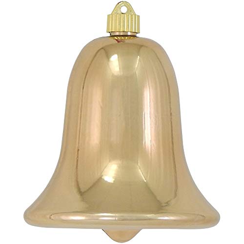 Image for Giant Commercial Grade Shatterproof UV Resistant Plastic Christmas Bell Ornament, 7" 