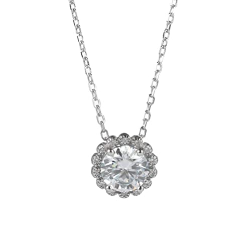 Collier Moissanite 1CT pour filles chaîne clavicule zircon plaqué or bijoux tendance femme