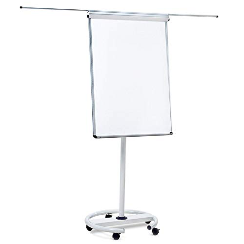 Chevalet de conférence Master of Boards® blanc Shark Premium avec roulettes | réglable en hauteur - avec bras | usage flexible