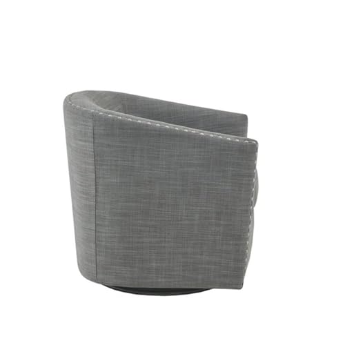 Sillón Giratorio Barrel Gris con Base Madera y Metal miniatura 6