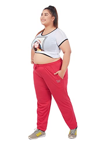 Image of CUPID Women's Cotton Track Pants Regular Fit Lounge Wear Gym Joggers Sports Trouser Night Pants for Ladies