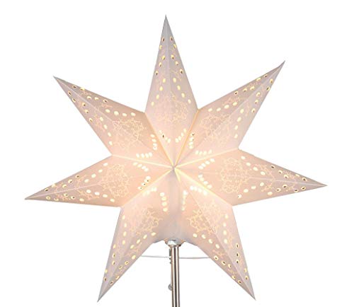 Best Season Papier-Ersatzstern'Sensy Mini Star 34' Durchmesser 34 cm, inklusive Halterung, Vierfarb-Karton, crème 231-28
