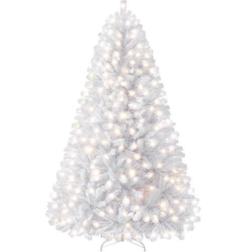 Yaheetech 7.5ft Pre-lit Spruce Artificial Hinged Christmas Pine Tree...