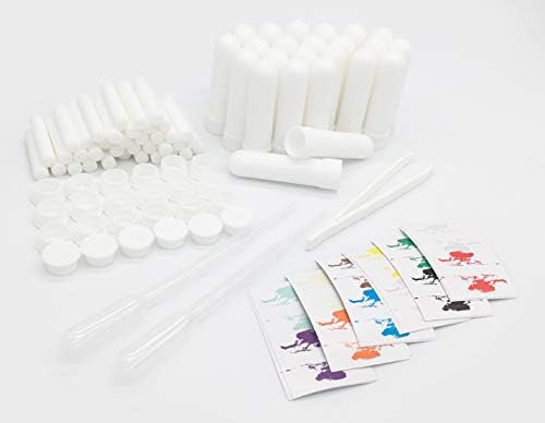 zison Nasal Inhaler Tubes - Kit Contains: 24 Empty Nasal Inhaler Tubes (with Wicks) in 12 Extra Wicks,36 Writable Stickers, 2 Mini Droppers and 1 Tweezers