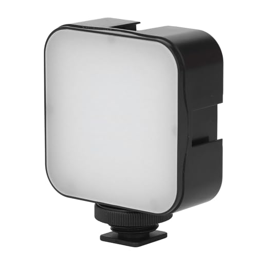 Sorandy Luz de Vídeo LED en la Cámara, Luz ABS 6500K 49 LED, Iluminación de Fotografía Portátil para Grabación en Vivo Uniforme Brillante Suave Alimentado por Pilas AA