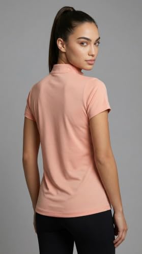 Image of PUMP'D Dry Fit Women's Half Zip Activewear Synthetic Regular Fit T-Shirt | Gym & Yoga