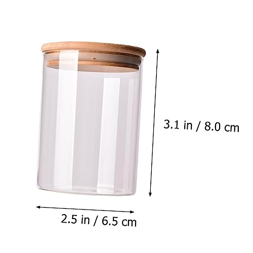 KICHOUSE Air Tight Food Storage Container Set 10pcs Glass Tea Jars Sealed Bamboo Lid for Pantry - Image 3