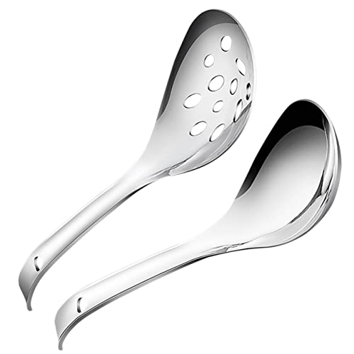 OFFSCH Quality Stainless Steel Serving Spoons Rice Ladle Daily Use Slotted Utensils Easy to Carry
