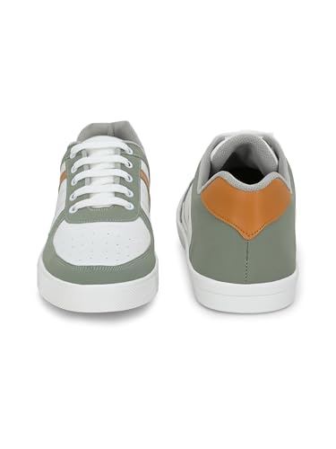 Image of STANPHORD Mens Skynkrew Casual Sneakers Lace-Up Shoes with Stylish Tan Accent | Comfortable Trainers for Walking, Gym & Travel