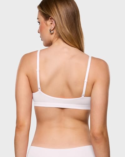 Image of INLYRIC Women's Inbarely Soft Plunge Bralette - Deep V Unlined Triangle No Padding No Underwire Sexy Comfort Sleep Bra