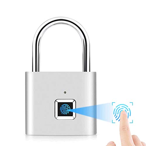 Preisvergleich Produktbild Intelligentes Fingerabdruckschloss USB-Aufladung, wasserdichtes IP65-Vorhängeschloss für Schließfächer, Koffer, Rucksäcke usw. können 10 Sätze von Fingerabdrücken unterstützen.