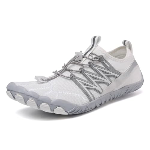 DYYEUAVT Snabbtorkande vattenskor barfota vattenskor halkfria strandtofflor sommar sport sneakers (vit, 42)