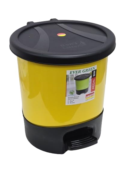 Image of ARISTO Unique Modern Plastic Pedal Dustbin 8.0 LTR (Yellow)