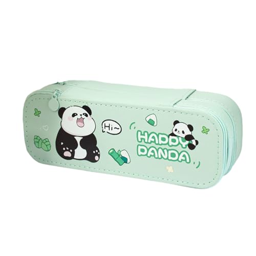 Estojo de lápis criativo de desenho animado de grande capacidade, adorável estojo multifuncional de camada dupla, Panda, Double layered pencil case
