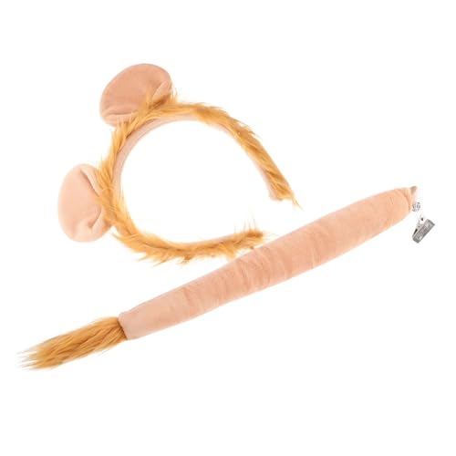 FRCOLOR ライオンコスチューム小道具 ヘッドバンドとしっぽの 大人 子供用 パーティーデコレーション 動物テーマコスプレ演出用