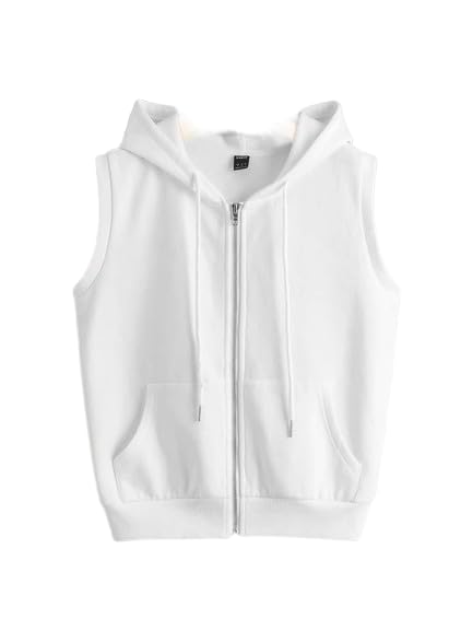 PDK Fashions Women’s Sleeveless Zip-Up Hoodie Vest – Casual Hooded Gilet with Kangaroo Pockets