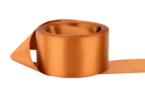 Image of Ribbon Bazaar Double Faced Satin - Premium Gloss Finish - 100% Polyester Ribbon for Gift Wrapping, Crafts, Scrapbooking, Hair Bow, Decorating & More - 5 /8 inch Toffee 5yd Spool