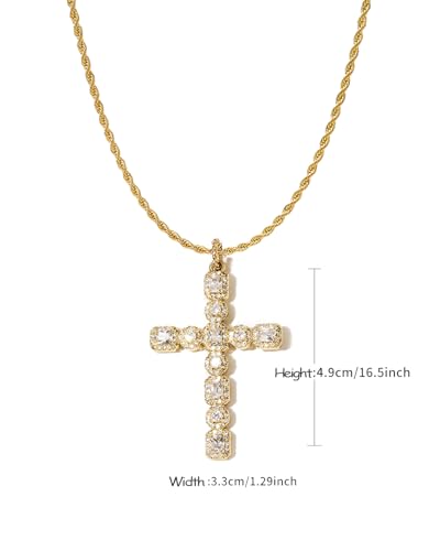 Cross Necklace for Women,Cross Crucifix Pendent Necklace Stainless Steel Cross Necklace Dainty Chain Necklace for Women on Anniversary Birthday Chrismas4