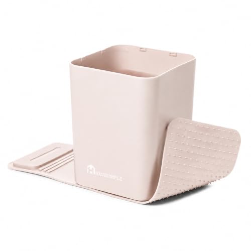 Image of Car Trash Can for Vehicles Leakproof Compact Garbage Bin w /Stability Flap, Anti-Slip Base, Portable Trash Holder for Cars, Trucks, SUVs, Minivans (Mocha, Medium)