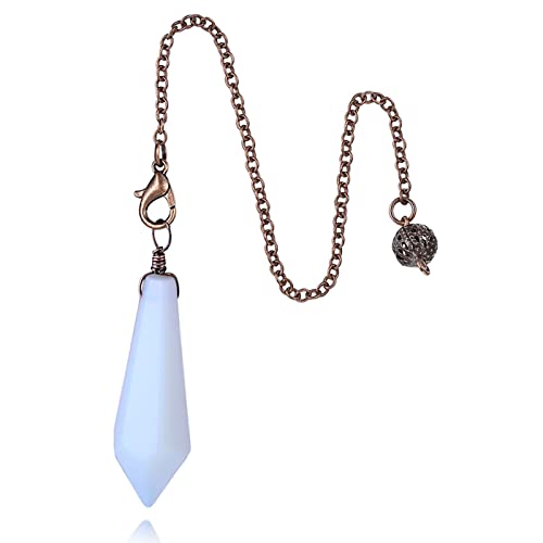 MAIBAOTA クリスタル振り子 占いダウジングオパール振り子クリスタル チェーンポインテッドレイキヒーリングクリスタルポインテッドストーン