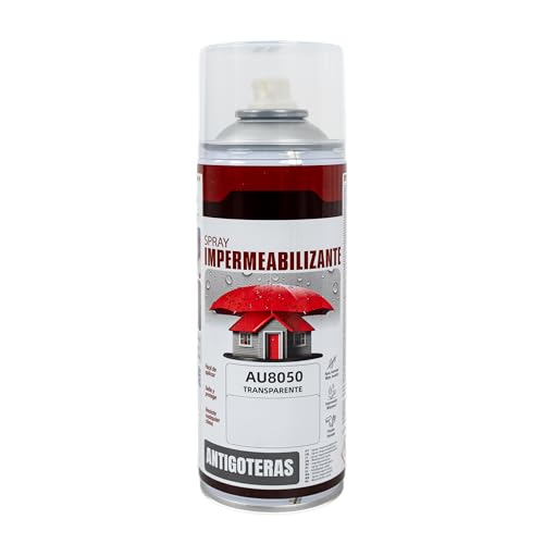 Spray Sellador Impermeable, Spray para Sellar Grietas, Agujeros y Fugas de Agua, Uso Interior y Exterior, Secado Rápido, Transparente, 400 ml