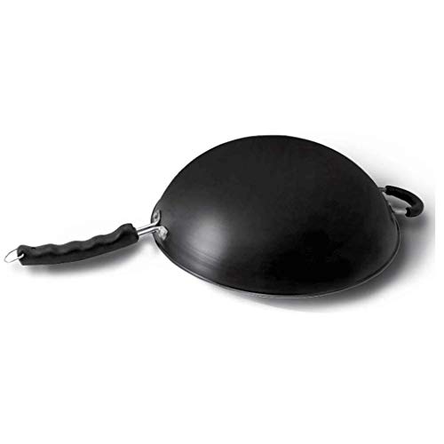 Wok de hierro fundido 32 cm con mango de madera miniatura 7