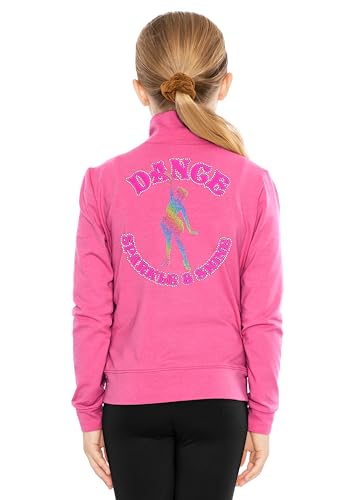 Image of STRETCH IS COMFORT Sparkle Dance Warm Up Jacket for Girls and Women | Glitter Performance Studio Competition Zip Layer