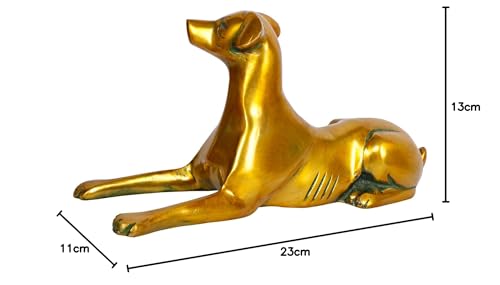 Statue de chien assis en laiton finition dorée d'artisanat