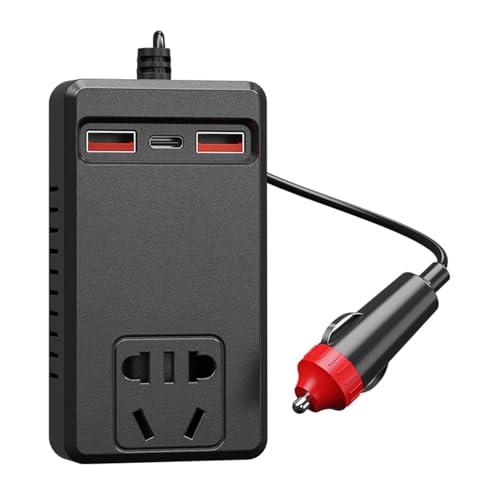 Inversor de coche de carga de alta velocidad, adaptador de corriente de 150 W, 4 puertos USB inteligentes, diseño compacto para viajes por carretera, electrónica, inversor de energía para viajes por