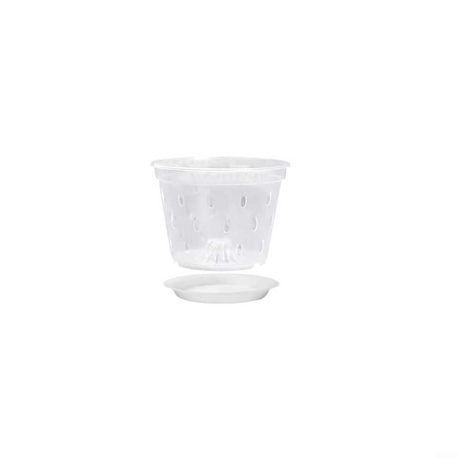 QOXEZY 5.5inch Plastic Orchid Pots,Flower Plant Pots with Drainage Holes and Saucers,Orchid Breathable Slotted Nursery Pots for Succulents Houseplants