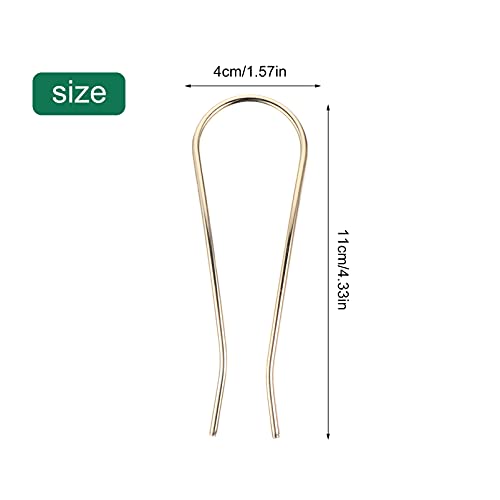 Lurrose 3 peças de grampos de cabelo em forma de U, garfos de cabelo em forma de U, grampos de cabel