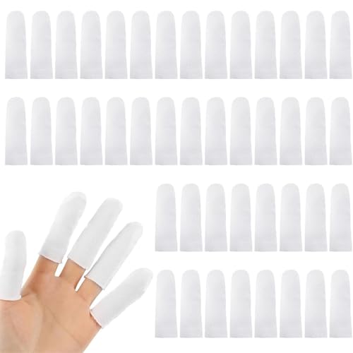 100 pcs pansements pour doigts, Doigtiers Protège Doigt en Coton, protection des doigts, hautement respirants, Protection du Bout des Doigts, Pansements...