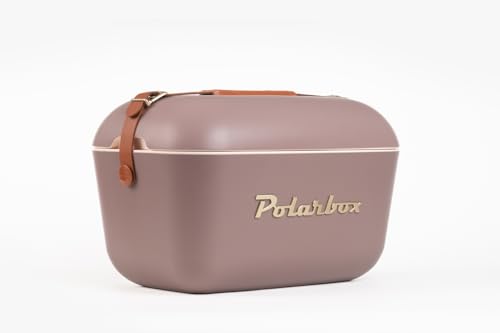 Kreher Kühlbox Passive Kühlbox Kühltaschen Polar in Retro Vintage Design aus Kunststoff mit polystyrol (Airpop) thermische Isolierung (Mauve 20 L)