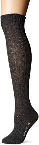 Wigwam Women's Cable Knee Highs Single Pack, Medium Grey Heather, Shoe Size: 6-10