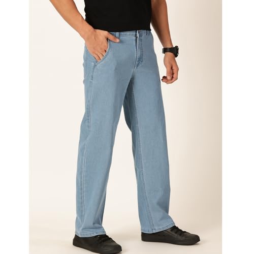 Image of Blue Jeans for Men Regular Fit - Cotton Jeans Pant for Men, Regular Denim Jeans for Boys - Light Fade Jeans for Men
