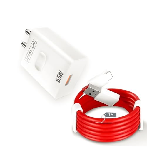 Image of 65W VOOC Charger | Dual Port USB + Type-C Mobile Charging Adapter | Compact & Travel-Friendly Design