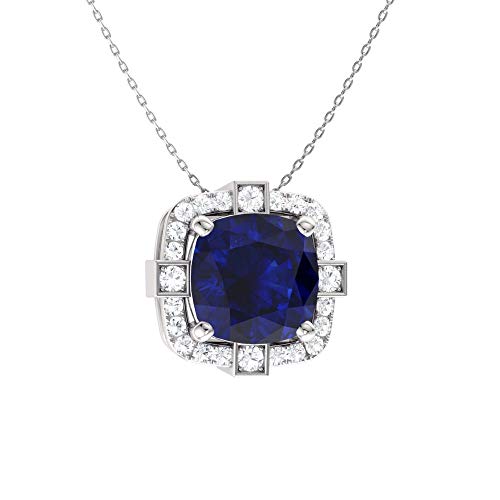 Diamondere-Natural-and-Certified-Cushion-Cut-Gemstone-and-Diamond-Halo-Necklace-in-14k-White-Gold-079-Carat-Pendant-with-Chain 310a1bGoyGL